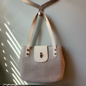 Eric Javits Gold and Straw Metallic Handbag